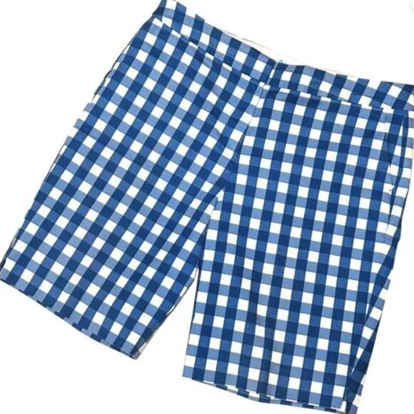 NEW‎ Boden Blue Gingham Richmond Shorts Size 12 - Picture 2 of 2